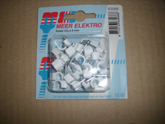 kabelclips 6mm rond WIT (meer electro)